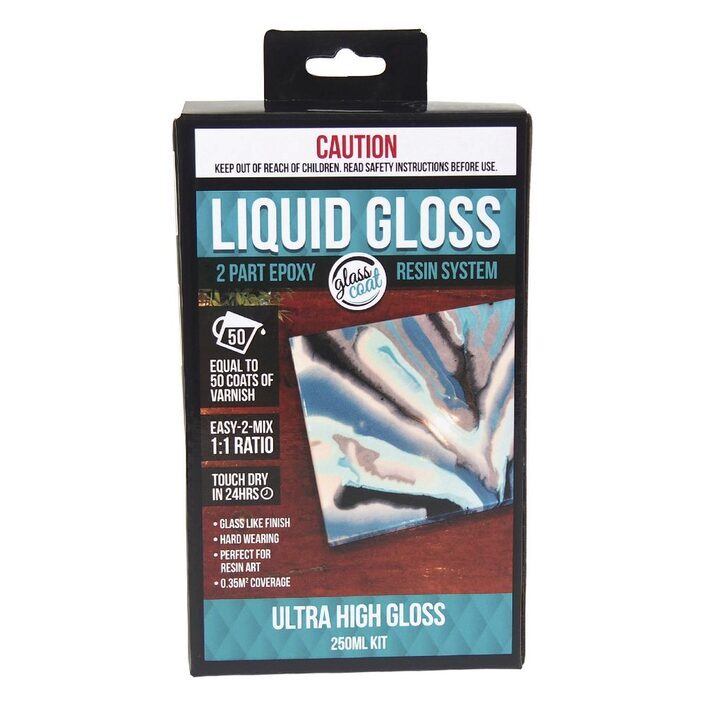 Craftsmart Liquid Gloss Resin 240ml Kit This pack contains 240 mL of