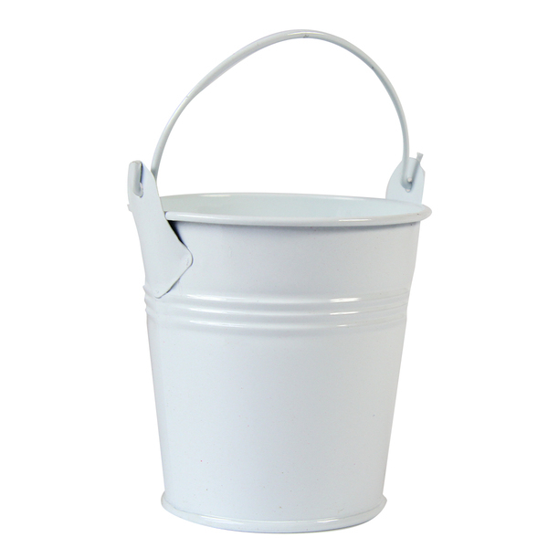 Mini White Tin Bucket