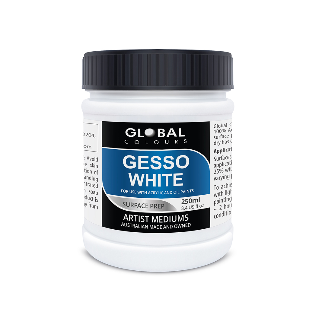 Global Gesso White 250ml Professional Medium Made in Australia