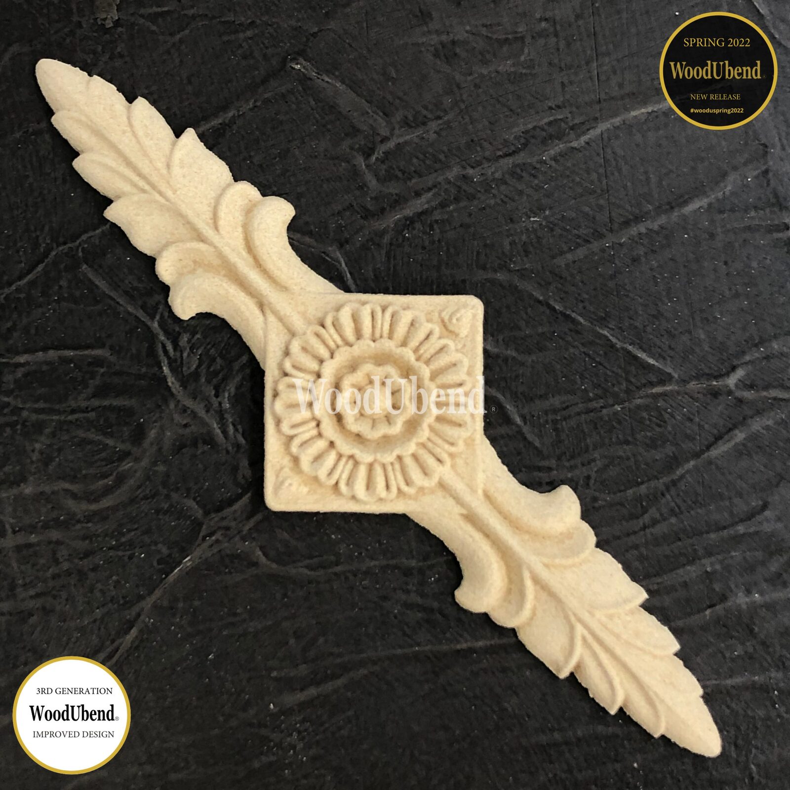 Woodubend Applique Floral Centrepiece Plaques WUB6108 17x5.5x0.5 cms