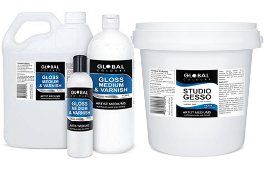 Global Mediums, Gesso, Sealers, Alcohol, Glue & Tools - Australian Made