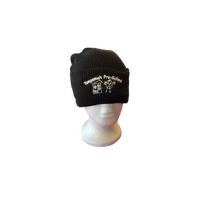 Grid Knit Beanie Cap Hat - Embroidered