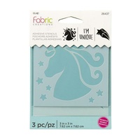 Plaid Fabric Creations Stencil Unicorn 3" x 3"