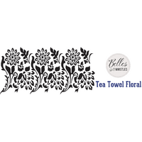 Dixie Belle Tea Towel Floral Stencil - 38.1cm x 19.05cm