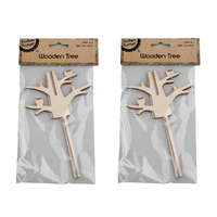WOODEN TREE pack of 2 x 16cm