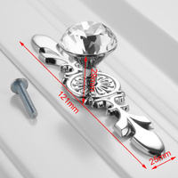 Crystal-Zinc Alloy 121mm Knobs x 1 Clear Handle