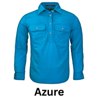 Kid's Pilbara Closed Front L/S Shirt - Embroidery