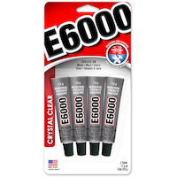 E6000 Crystal Clear Industrial Strength Adhesive 4 x mini tubes 5.3ml each