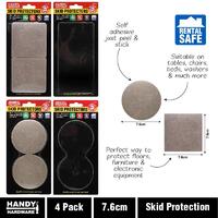 Brown Square Adhesive Felt Skid Protector 7.6cm 4pk