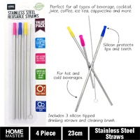 Straws Stainless Steel including Silicone tips and Cleaning brush