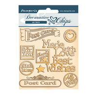 Stamperia 14 x 14 cm Decorative Chips Romantic Christmas Post Card 